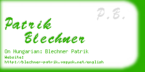 patrik blechner business card